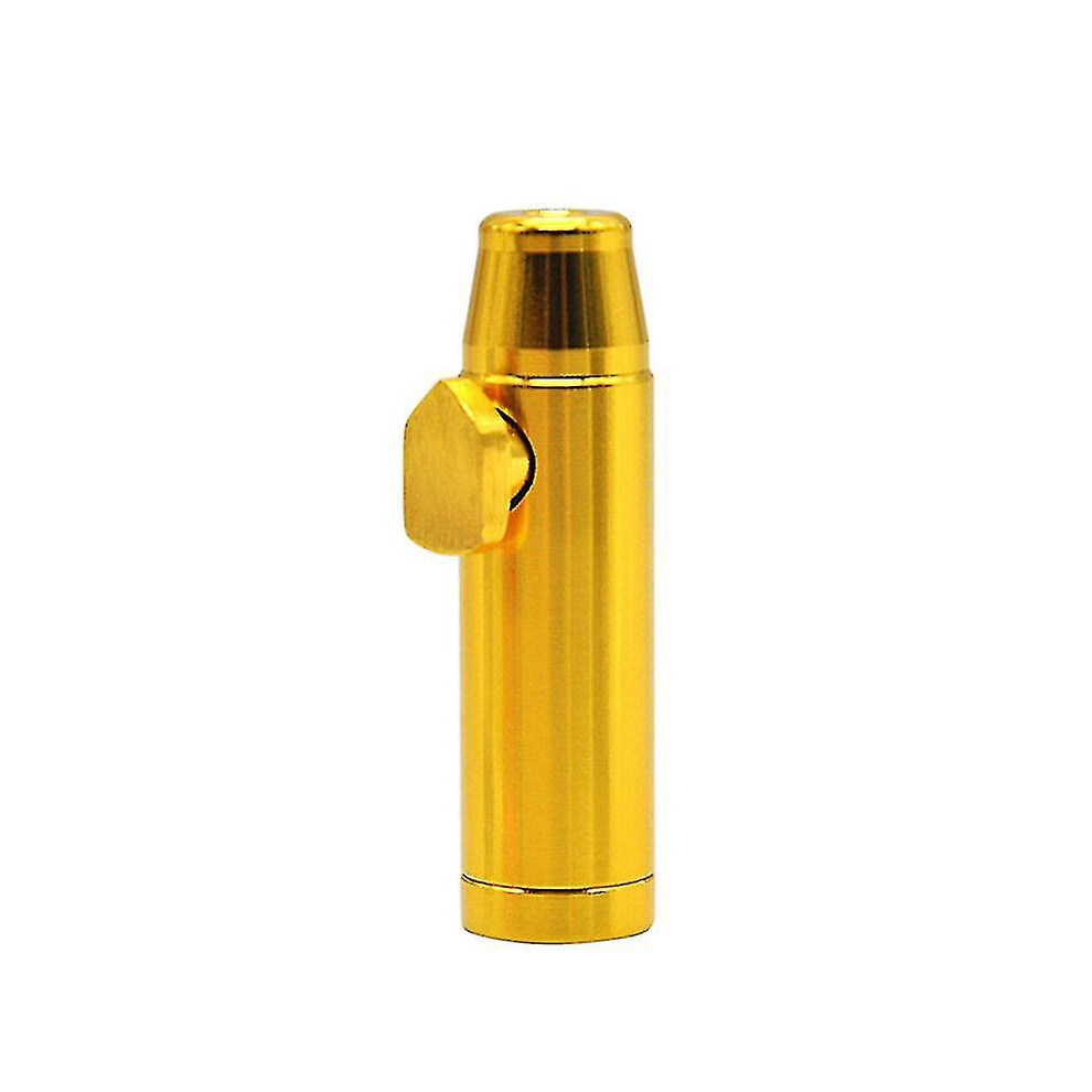 Yellow (Yellow) Dispenser Aluminum Snuff Snorter Snuff Bottle Bullet-Shaped Bullet Shape Metal Rocket
