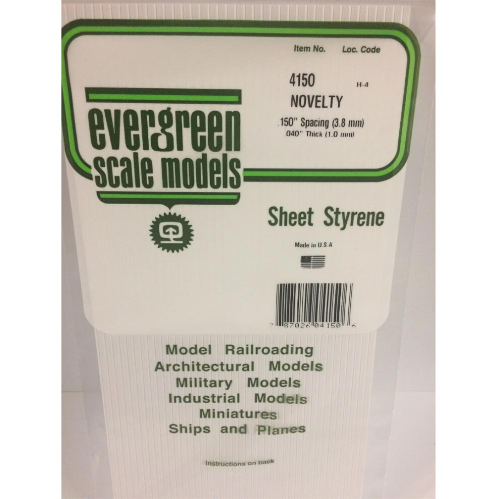 Evergreen 4150 - 0.150" Polystyrene Siding Sheet 6" x 12