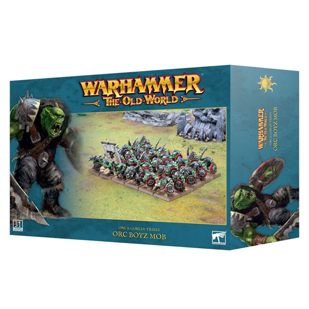 Warhammer Games Workshop The Old World Orc & Goblin Tribes: Orc Boyz Mob 09-02 - Tabletop Miniatures Wargame