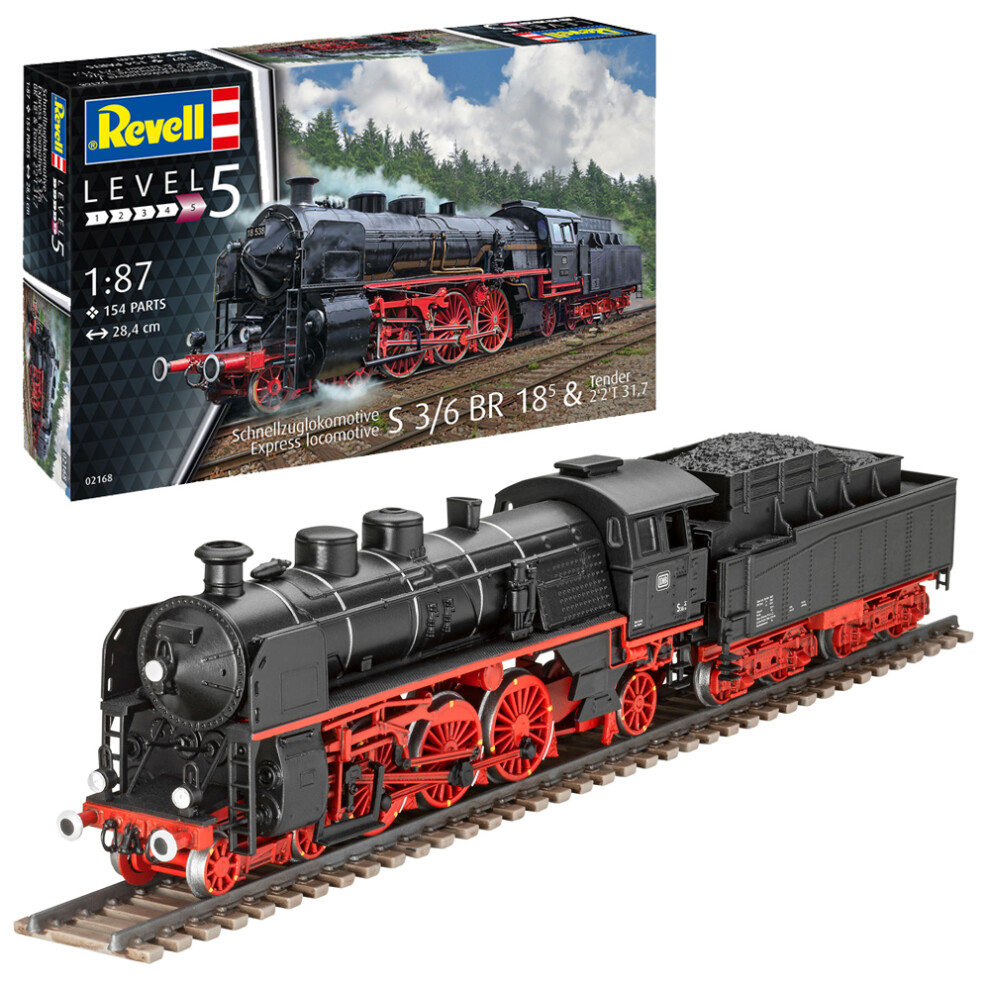 Revell 02168 Express Locomotive S 3/6 BR18 w/Tender 2â2'T 1:87 Model Kit