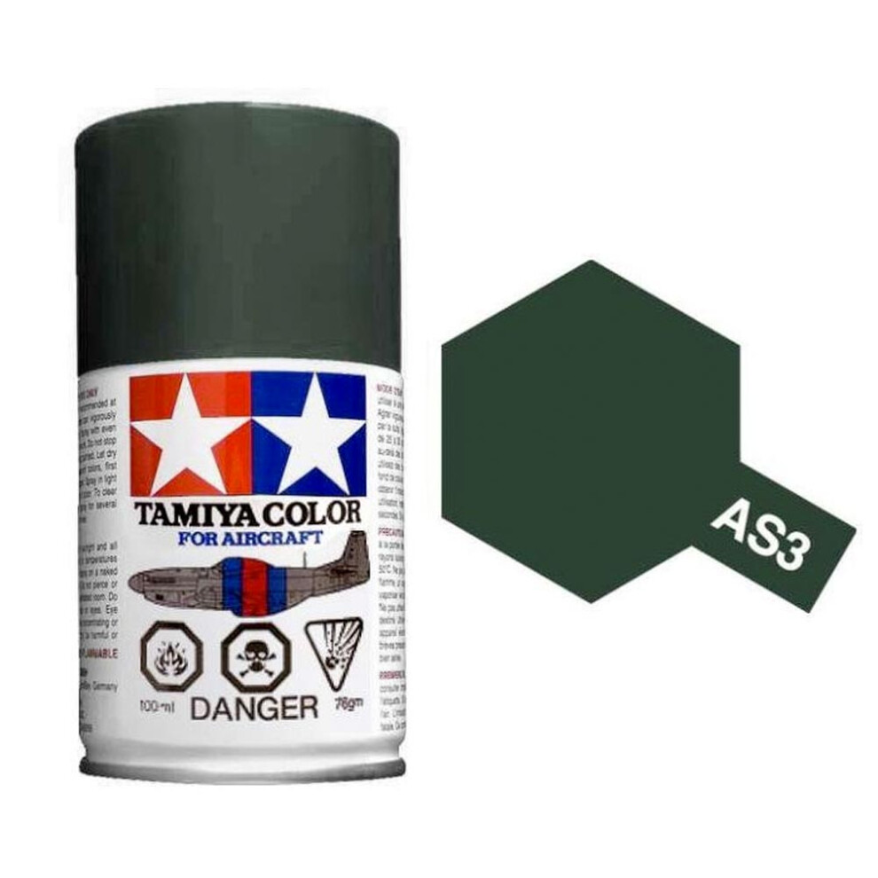 TAMIYA AS-3 Grey Green (Luftwaffe)  100ml Model Aircraft Spray Paint 86503