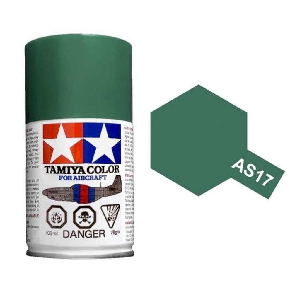 TAMIYA AS-17 Dark Green (IJA) 100ml Model Aircraft Spray Paint 86517