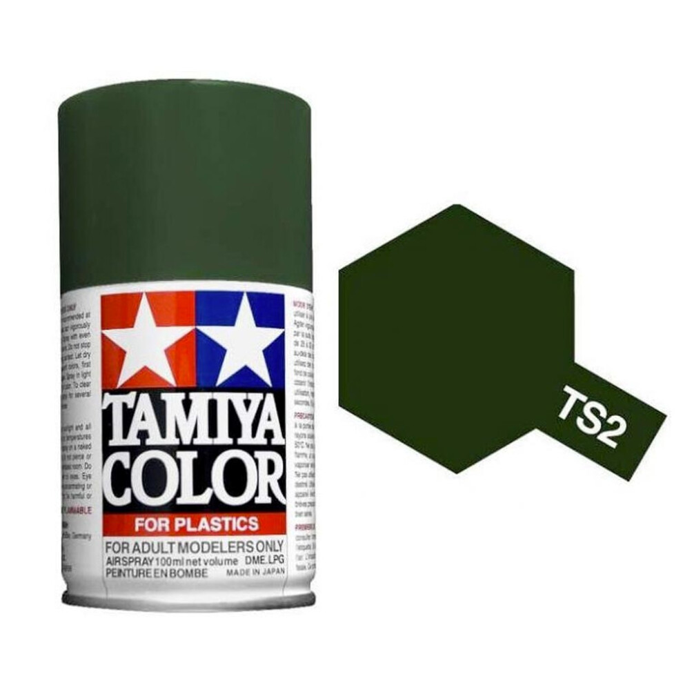 TAMIYA TS-2 Dark Green 100ml Plastic Model Kit Spray Paint 85002