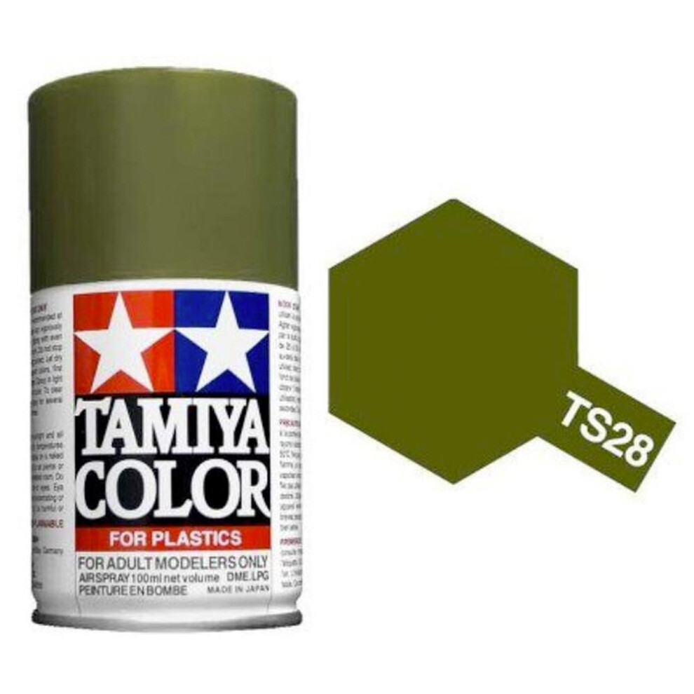 TAMIYA TS-28 Olive Drab 100ml Plastic Model Kit Spray Paint 85028