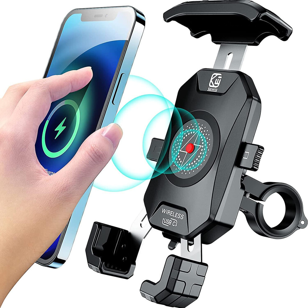 Motorcycle Phone Mount With Charger Wireless 4814698414133