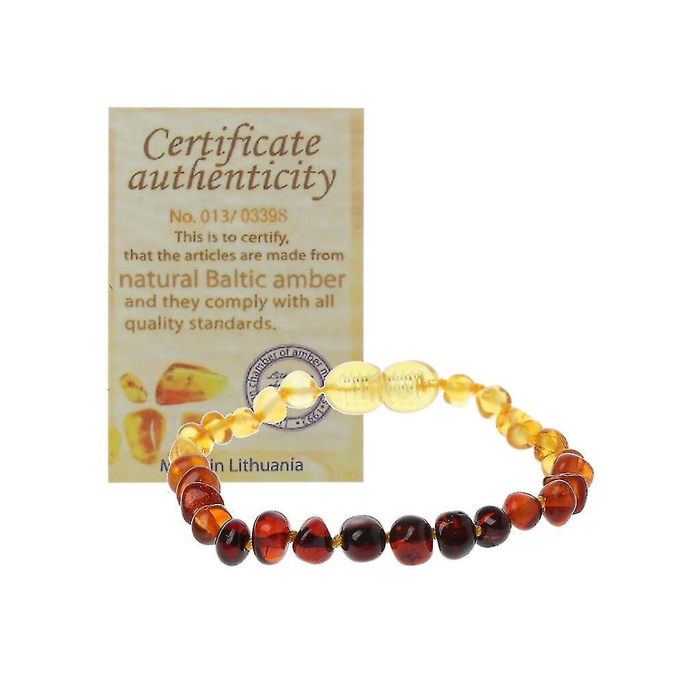 (Rainbow B) Genuine Baltic Amber Teething Bracelet Raw And Anklet Baby Beads For Teethers