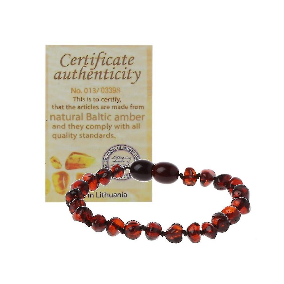 (Blood Amber D) Genuine Baltic Amber Teething Bracelet Raw And Anklet Baby Beads For Teethers