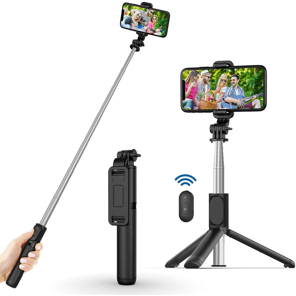 Selfie Stick, Extendable Selfie Stick With Wireless Remote And Tripod Stand, Portable, Lightweight 4814698418032