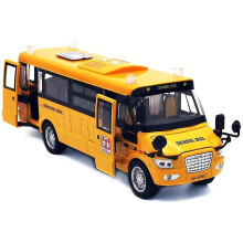 2023 - Alloy School Bus Model Toys Pull Back Vehicle Car Broadcasting Sound