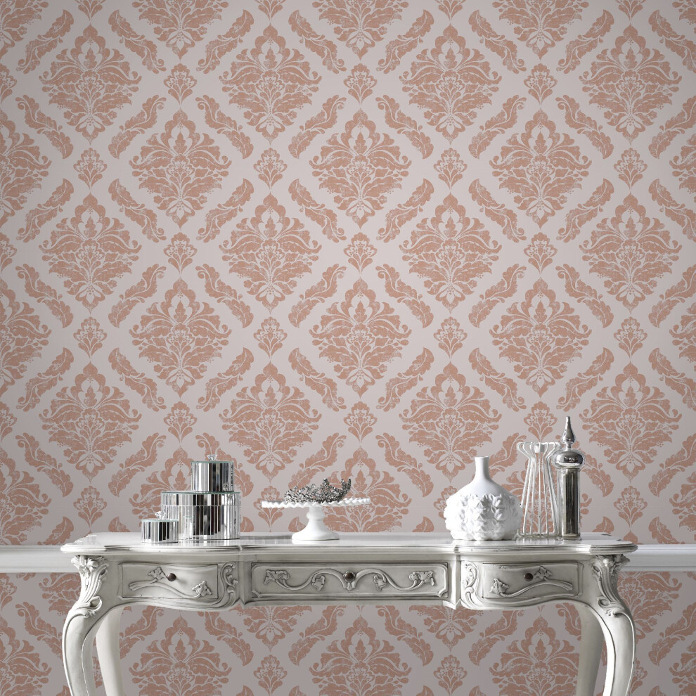 Boutique Rose Gold Damaris Wallpaper