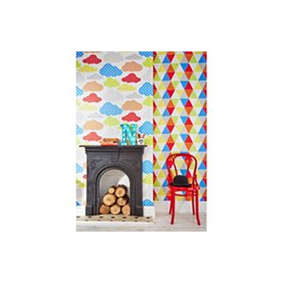 Superfresco Easy Marshmallow Dotty, Strip And Star Multicolour Cloud Print Paste The Wall Wallpaper (WAS 18.99)