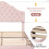 135*190 Upholstered Double Bed with Height-adjustable Headboard, Pink 3