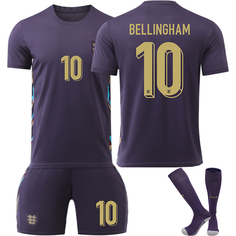 (22) 2024 Euro England Away Soccer Jersey Set No.10 BELLINGHAM Football