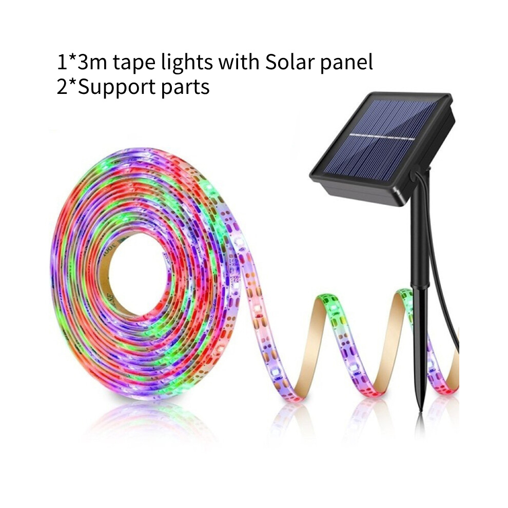 (Colorful 3M) Rgb Solar Powered Led Light Strip Outdoor Garden Tape String Warm Light 35m