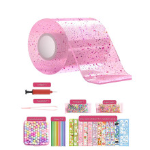 (Pink) Nano Tape Bubble Kit For Kids With Step-by-step Video Tutorials, Nano Double Sided Adhesive Gel Grip Traceless Tape Nano Magical Tape Bubbles Xuanshan