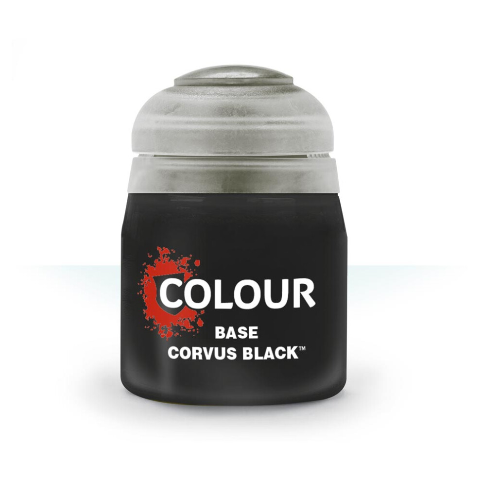 Games Workshop Citadel Base Paint: Corvus Black 12ml Warhammer 21-44