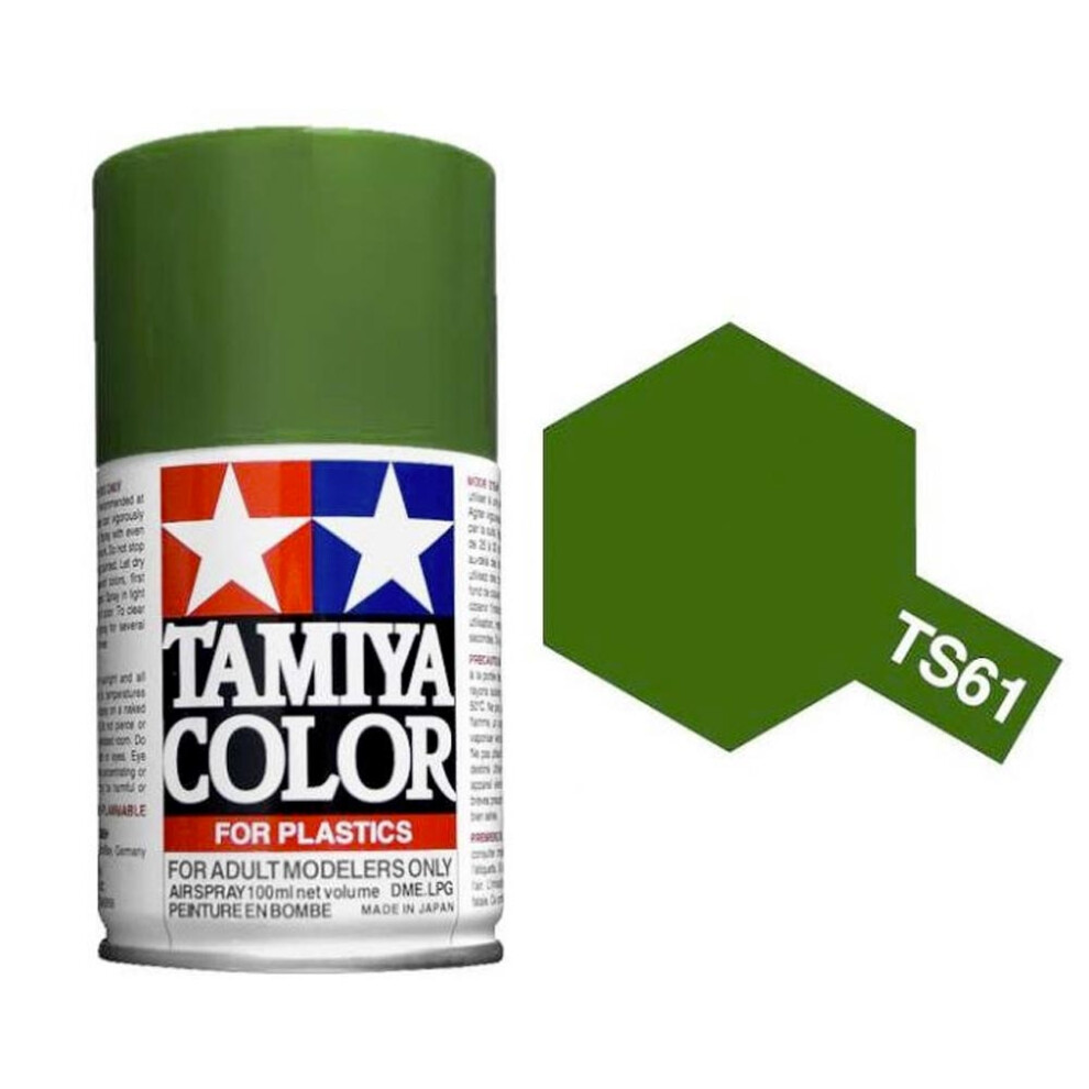 TAMIYA TS-61 NATO Green 100ml Plastic Model Kit Spray Paint 85061