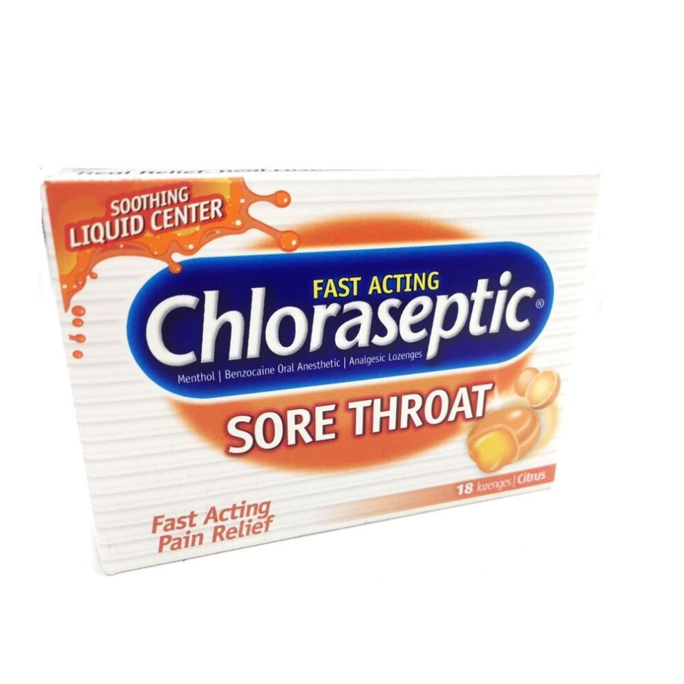 Chloraseptic Sore Throat Pain Relief Citrus Lozenges 18's