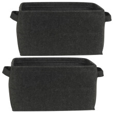 (2) 1/2 Large Felt Storage Basket Hamper Laundry Bag
