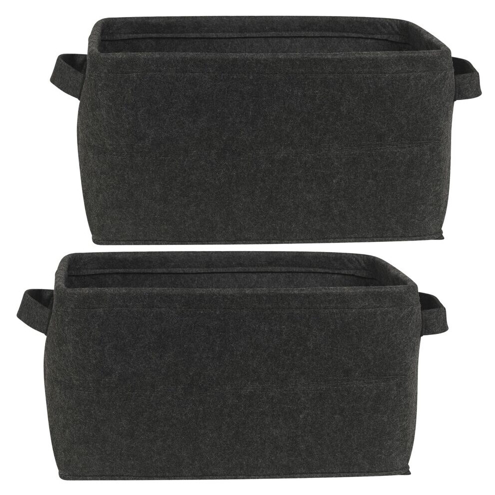 (2) 1/2 Large Felt Storage Basket Hamper Laundry Bag