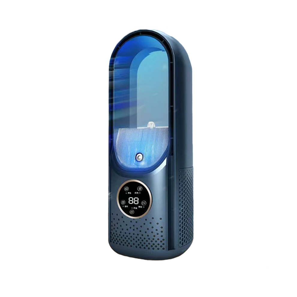 Jjbrdz -Air Cooler Led Display Air Conditioning Humidification Electric Fan 6 Speed Silent Timer Fan Humidifier Fan Blue