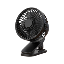JJBRDZ-1200Mah Summer Clip-on Fan Portable Automatic Oscillating Head Fan Rechargeable High Wind Power Fan for Student Black