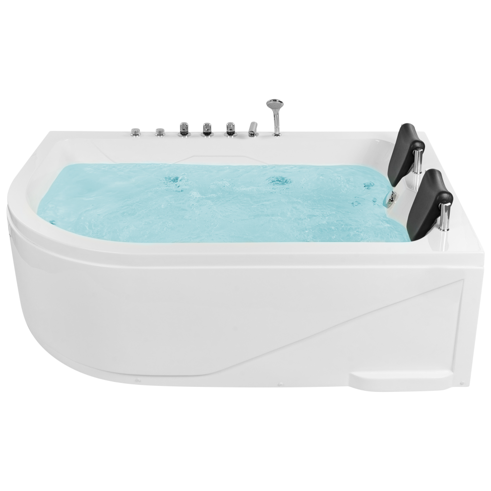 Corner Hot Tub with LED CALAMA Left Hand 1800 x 1200 mm White