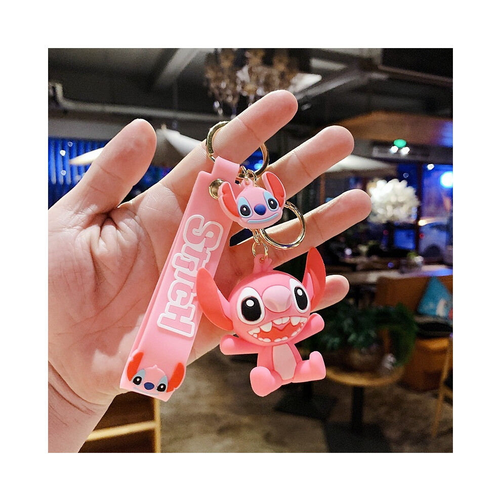 Veishet (Stylec) Silicone Stylish Adorable Cartoon Stitch Character Car Keychain Key Ring Pendant