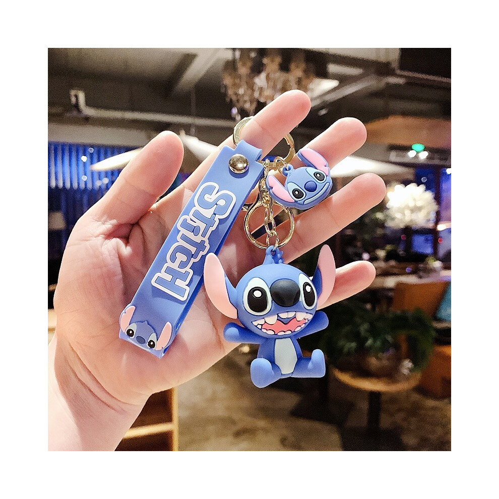Veishet (Styled) Silicone Stylish Adorable Cartoon Stitch Character Car Keychain Key Ring Pendant Not,Specified