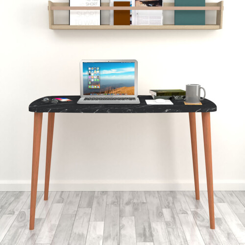 URBN Living (Black Marble) 105cm Modern Home Office, Study Computer Desk