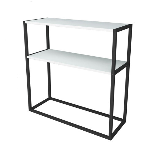 URBN Living (White) 90cm Console Table Free Standing With Metal Frame 1