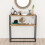 URBN Living (Pine) 90cm Console Table Free Standing With Metal Frame 1
