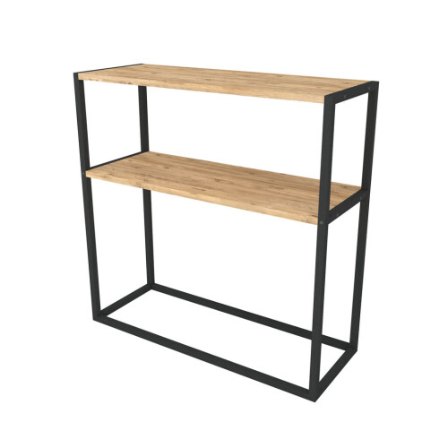 URBN Living (Pine) 90cm Console Table Free Standing With Metal Frame 2