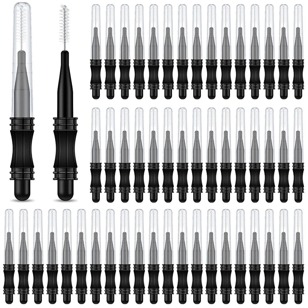100 Pcs Micro Eyebrow Brush With Cap Brow Lamination Brush Eyelash Brow Brush