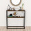 URBN Living (Burnt Oak) 90cm Console Table Free Standing With Metal Frame 1