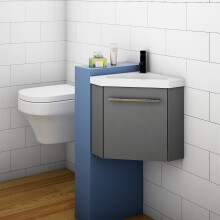 Cornet Bathroom Vanity Unit with Basin Sink Wall Mounted Grey