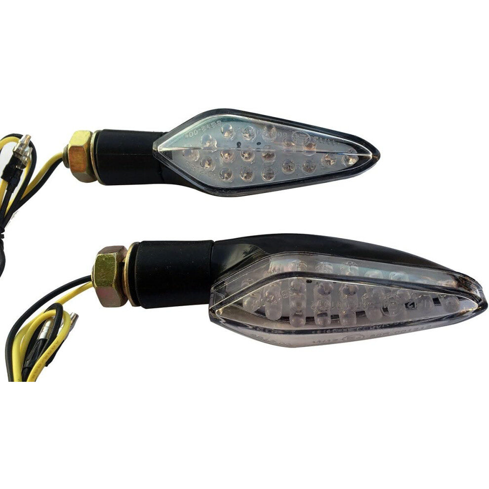 MotorToGo Black LED Motorcycle Turn Signal Blinkers Side Marker Indicators Blinkers Compatible for 2005 Yamaha FZ6-image-OPC-PDW7BFQ-NEW