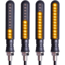 Kinstecks 4PCS Motorcycle Indicators Flowing Turn Signal Lights Motorbike Turning Indicators 12V for Motorcycle Motorbike LED Amber