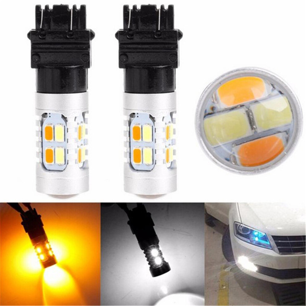 2Pcs 16 Led 3157/1157 Led Drl Switchback Turn Signal Parking Lights Bulbs White/Amber 4814698469126