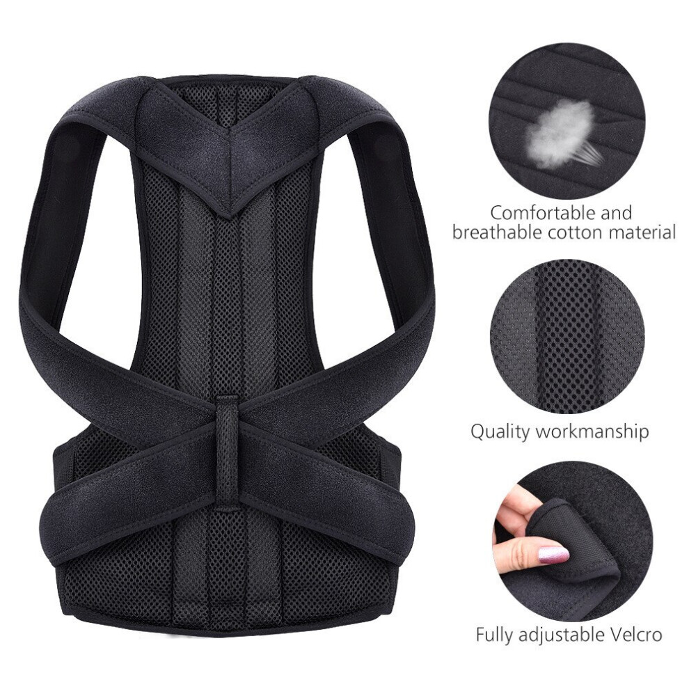 (M) Adjustable Back Posture Corrector With Breathable Shoulder And Waist Support Straps For Boys And Girls To Relieve Back Pain