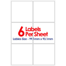 (6 Stickers Per Sheet) 20X A4 Self Adhesive Adress labels, Labes sticker laser jet sticker custom sticker