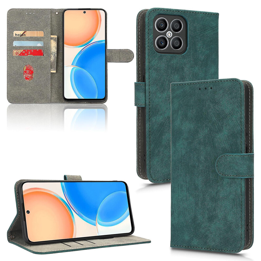 (Green) Compatible With Honor X8 4G Rfid Blocking Flip Cover Magnetic Wallet Compatible With Honor X8 4G Case Green 4814698469348