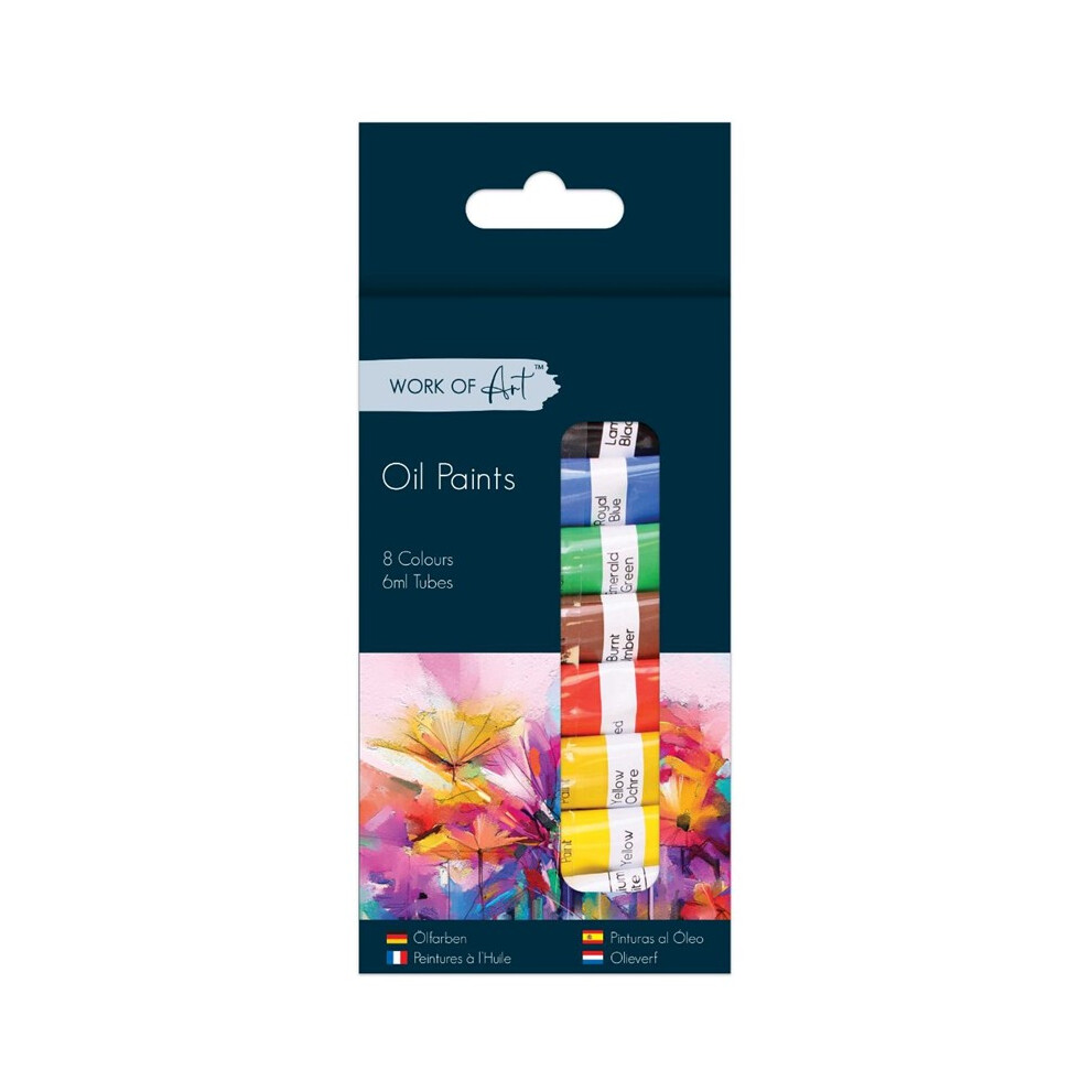 Work of Art Hard-Wearing Oil Paint Tubes Assorted Pack of 8 TAL06740