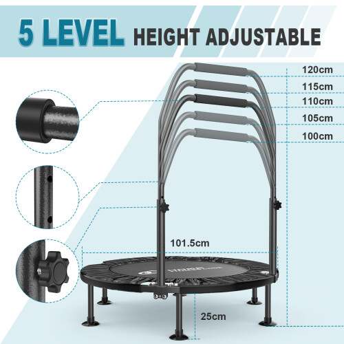 (40 Inch) Foldable Fitness Trampoline with Handle 2