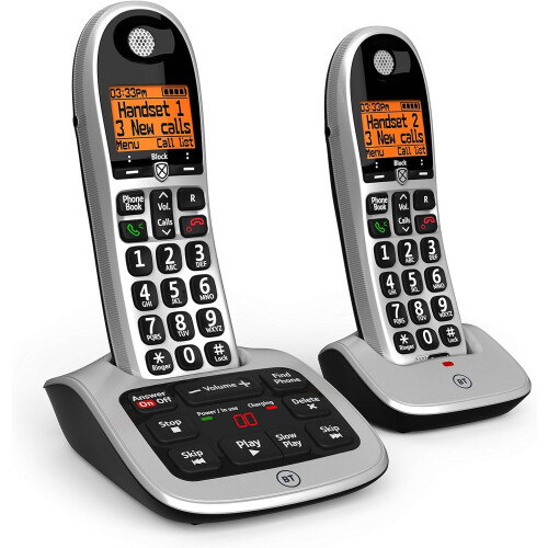 British Telecom BT BT4600 Twin Big Button Dect Telephone with Answer Machine 2