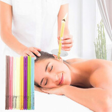 24pcs Natural Ear Earwax Candles Beeswax Hollow Candling Cones Ear Cleaning