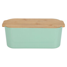 (Light Green) Bread Bin Loaf Food Storage Box Kitchen Canister with Cutting Chopping Board Lid