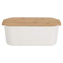 (White) Bread Bin Loaf Food Storage Box Kitchen Canister with Cutting Chopping Board Lid