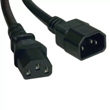 C13 To C14 Mains Power Extension Kettle Cable For PC TV Monitor Mixer Length: 2M