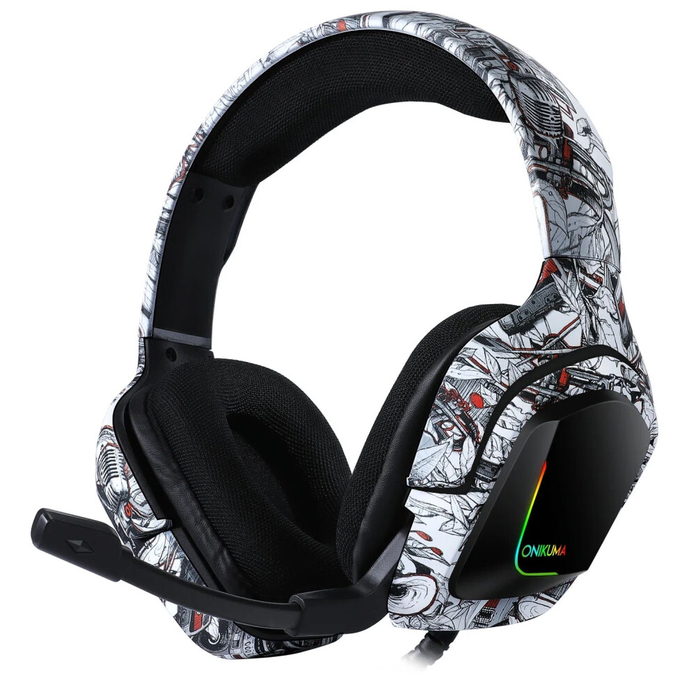 (Camouflage White) New Styles Camo/black Gaming Headset Headphones Over ear on ear headset with Microphone for PC Xbox One PS4